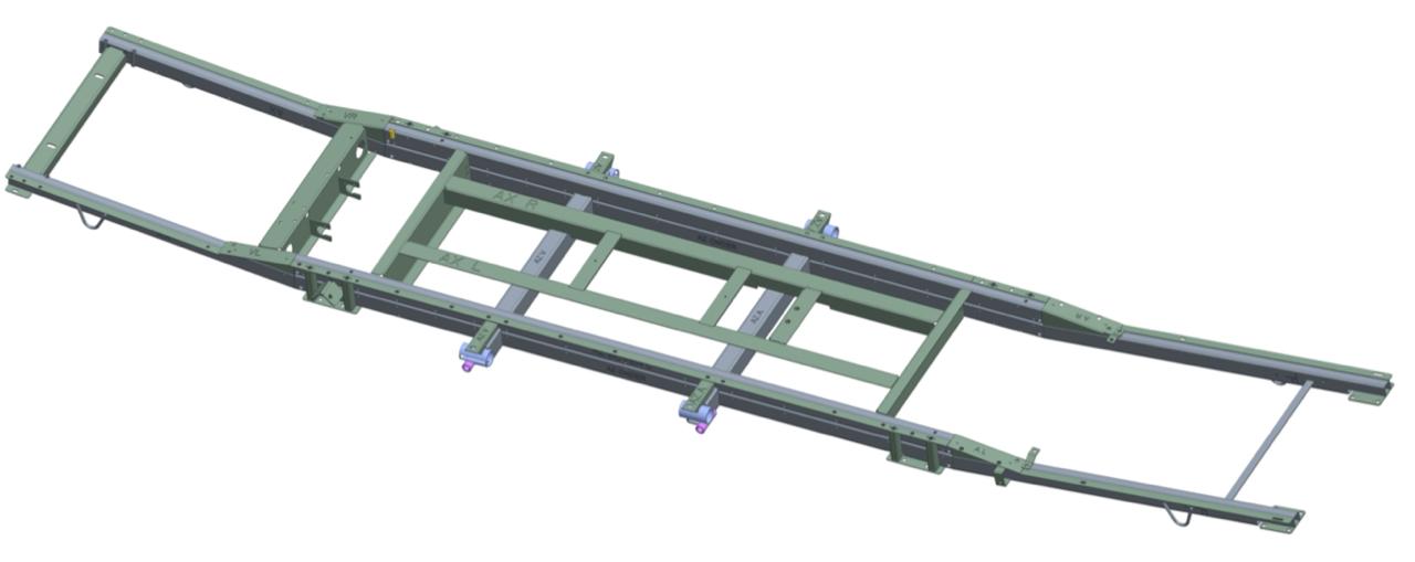 3D-ontwerp van het volledige chassis
